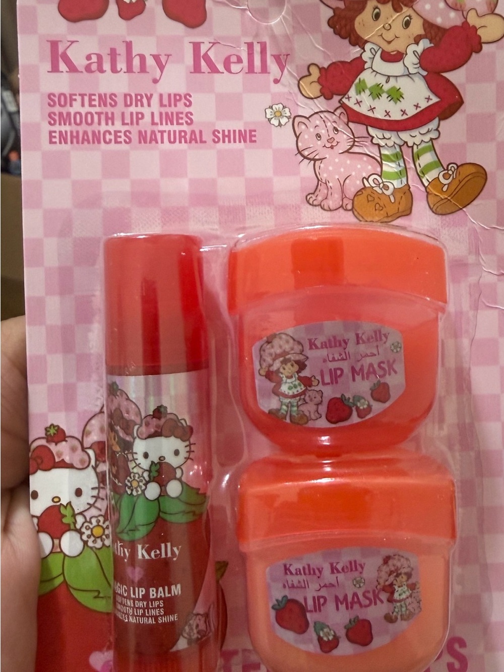 Strawberry Lip Balm & Lip Mask Set - Pink/Coral